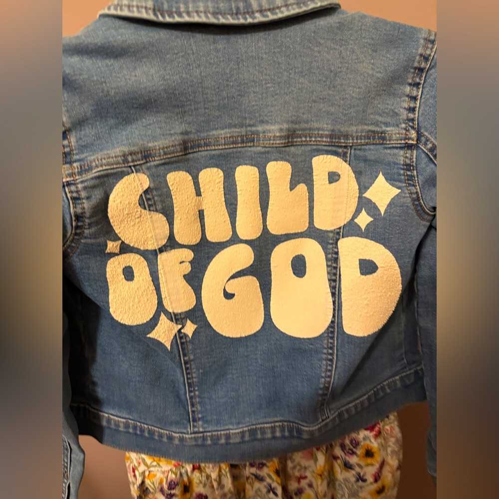 Girls size L (10/12) Child of God custom Jean jacket